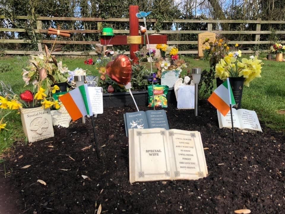 Flowers at Margaret's grave