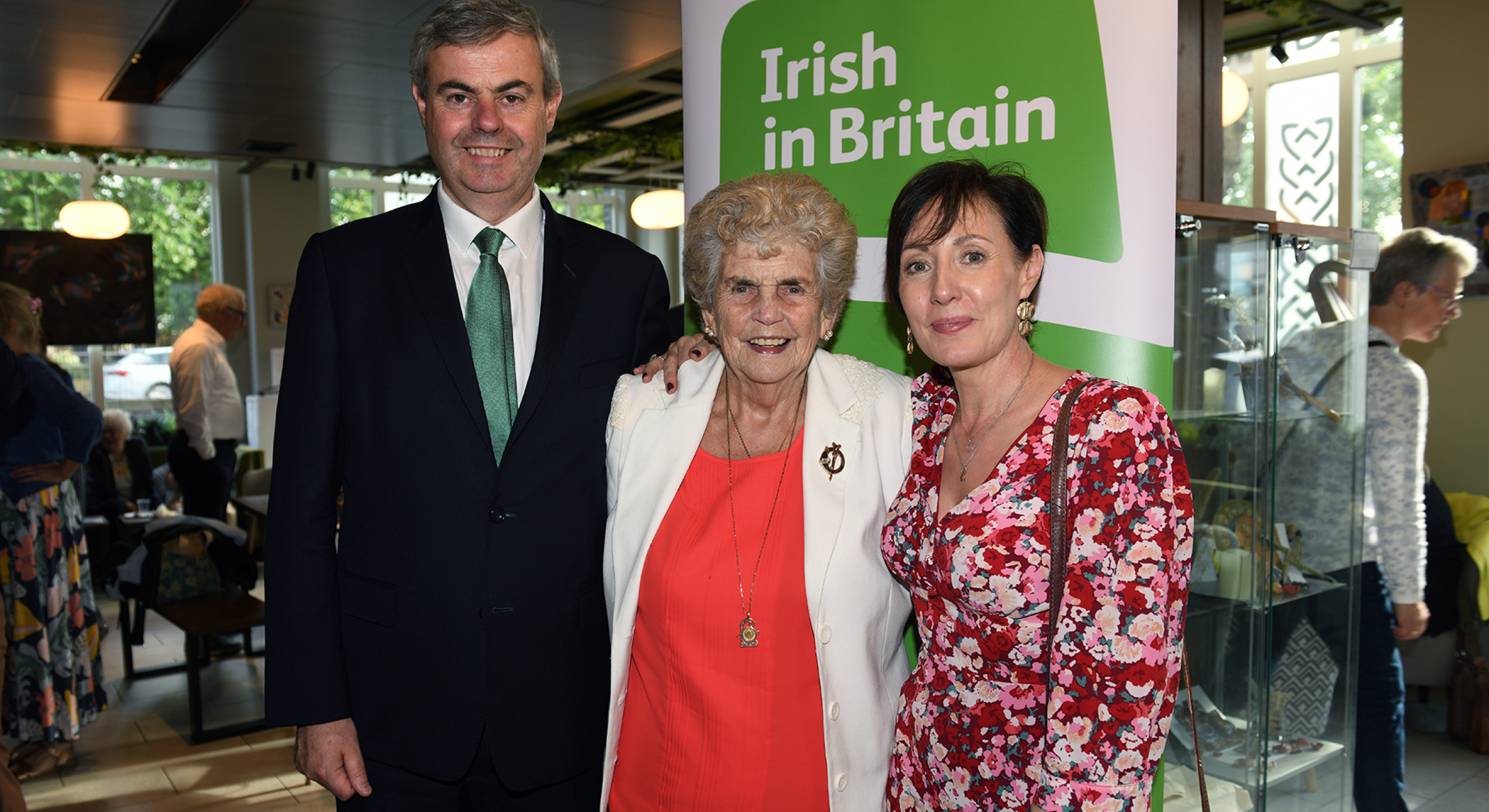 Winner of the Individual Award, Maeve Heath from the Irish Elderly Advice Network with Amabassador Martin Fraser and Deidre Fraser