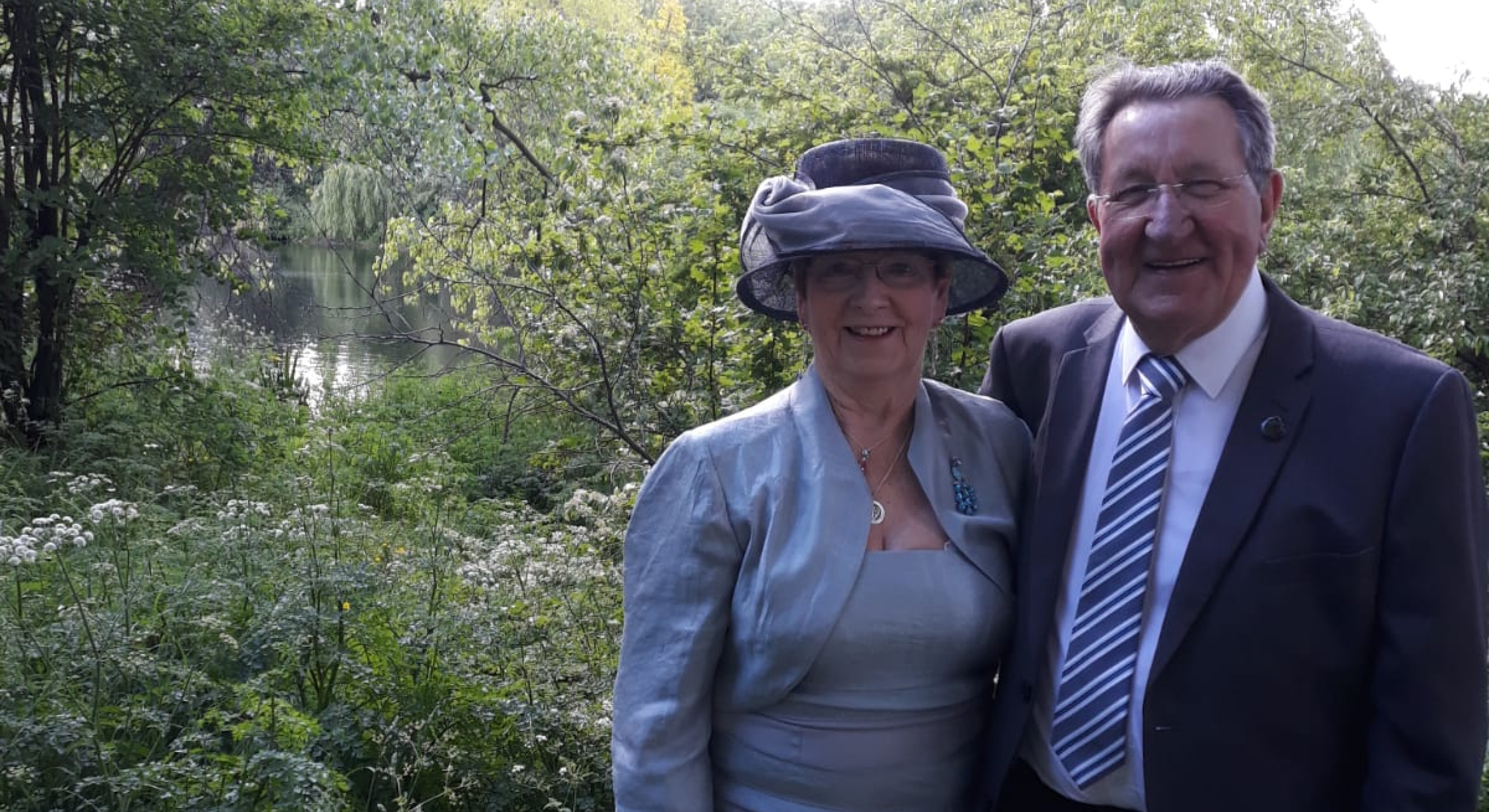 Peggy Lyons (Vice Chair) and Luke Donovan (Chair) at the Royal Garden Party